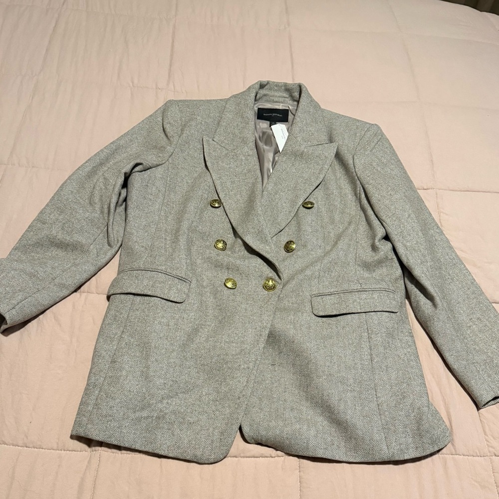 Banana Republic Gray Double-Breasted Women's Blazer